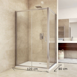 Sprchovací kút  Mistica, obdĺžnik, 120x80x190 cm, zasúvacie dvere, chróm ALU