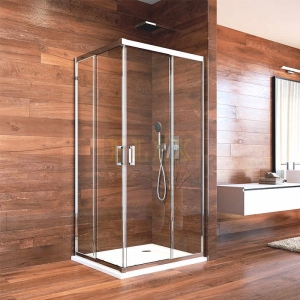 Sprchový kút, LIMA, štvorec 100 cm, chróm ALU, sklo podľa varianty