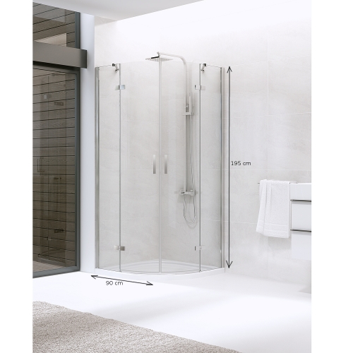 Oblý sprchovací kút dverový DEEP 90x90cm